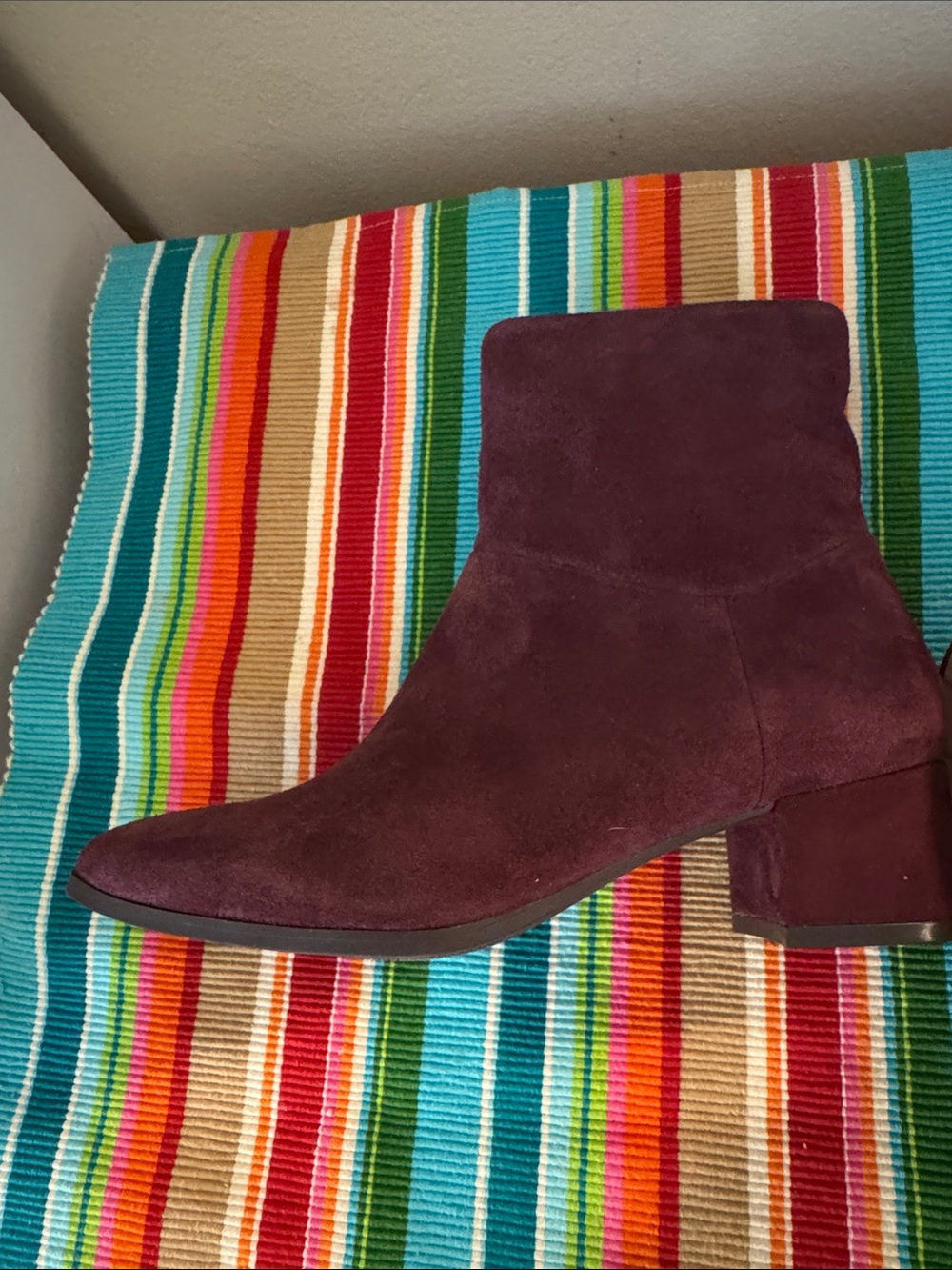 New Blondo Burgundy Suede Ankle Bootie